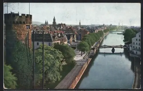 AK Heilbronn a. N., Teilansicht mit Brücke