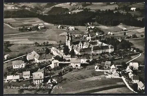 AK St. Peter /Schwarzwald, Panorama mit Kloster