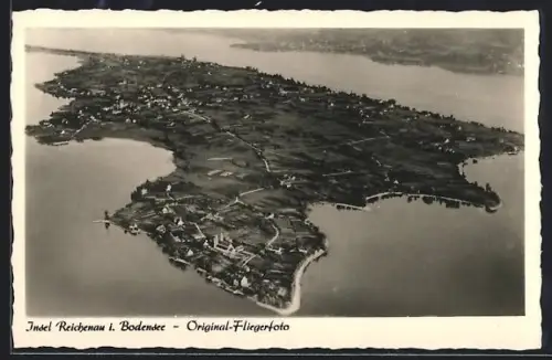 AK Insel Reichenau i. Bodensee, Ortsansicht, Fliegeraufnahme