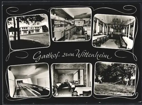 AK Westerstede i. O., Gasthof zum Wittenheim, Innenansichten Gaststube und Saal