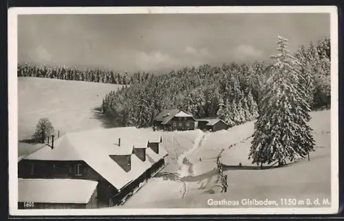 AK Gisiboden, Gasthaus Gisiboden im Winter