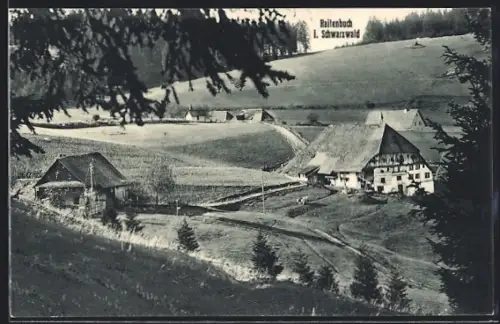 AK Raitenbuch i. Schwarzwald, Panorama mit Bauernhaus
