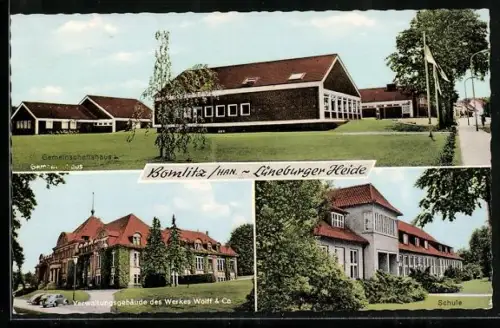 AK Bomlitz, Gemeindehaus, Verwaltungsgebäude des Werkes Wolf & Co. Schule