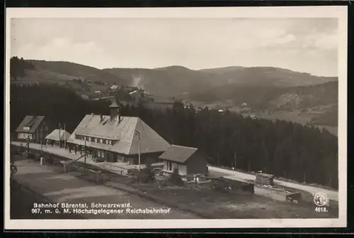 AK Bärental /Schwarzwald, Höchstgelegener Reichs-Bahnhof