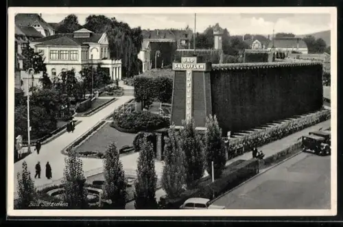 AK Bad Salzuflen, Thermalbad mit Strassenpartie