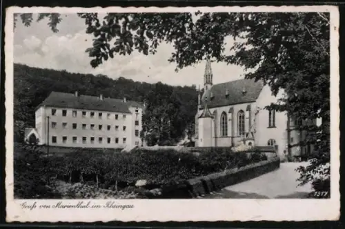AK Marienthal im Rheingau, Partie an der Kirche