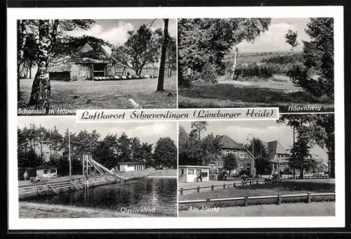 AK Schneverdingen /Lüneburger Heide, Schafstall in Höpen, Quellenbad, Am Markt