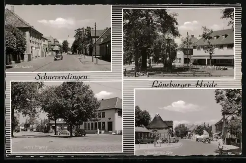 AK Schneverdingen /Lüneburger Heide, Schulstrasse, Markt, Am Markt, Verdener Strasse