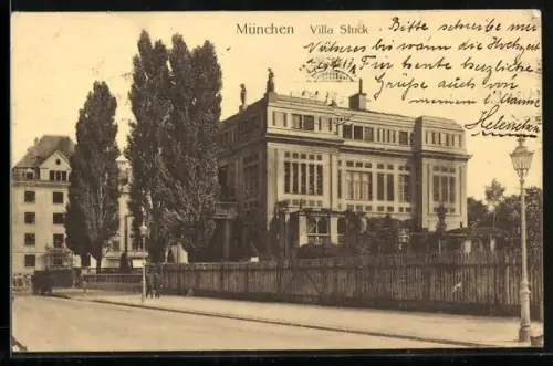 AK München, Partie an der Villa Stuck