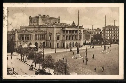 AK Leipzig, Neues Theater mit Vorplatz