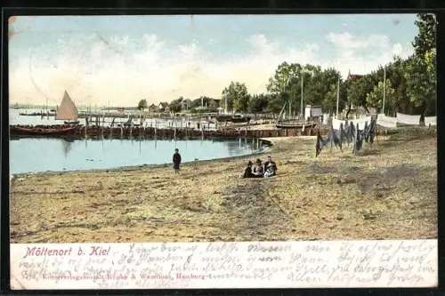 AK Möltenort b. Kiel, Partie am Strand