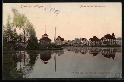 AK Villingen / Baden, Partie aus der Waldstrasse