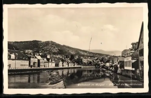 AK Gernsbach im Murgtal, Blick auf die Rockertfelsen