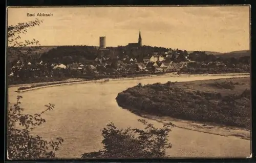 AK Bad Abbach, Ortsansicht mit Flussbiegung