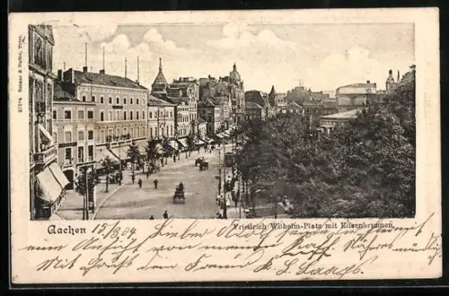 AK Aachen, Friedrich-Wilhelm-Platz mit Elisenviadukt