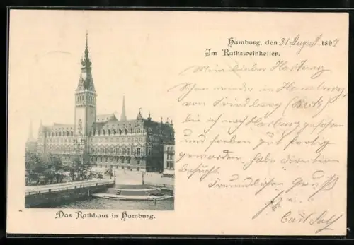 AK Hamburg, Blick zum Rathaus