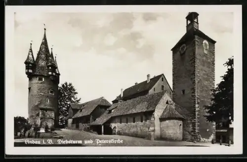 AK Lindau i. B., Diebsturm und Peterskirche