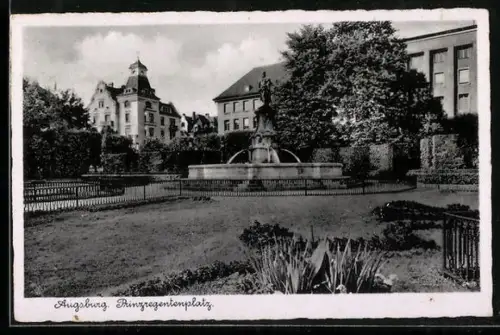 AK Augsburg, Brunnen am Prinzregentenplatz