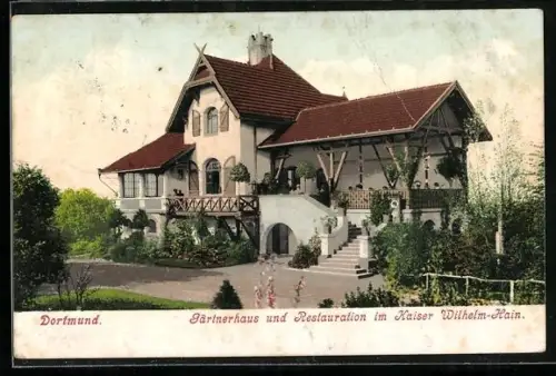 AK Dortmund, Gärtnerhaus und Restauration im Kaiser Wilhelm-Hain