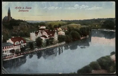 AK Halle a. Saale, Saalepartie