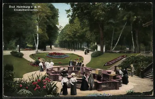 AK Bad Homburg v. d. H., Elisabethenbrunnen