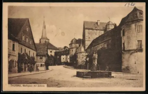 AK Thurnau, Marktplatz mit Schloss