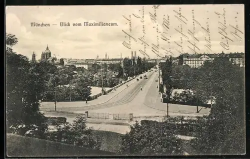 AK München, Blick vom Maximilianeum