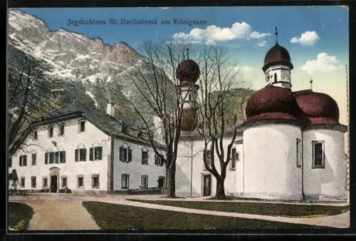 AK St. Bartholomä am Königssee, Jagdschloss, Kirche