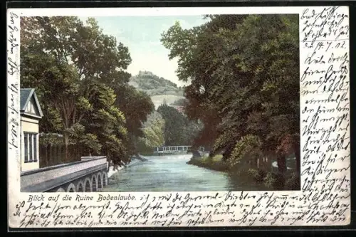 AK Bad Kissingen, Blick auf die Ruine Bodenlaube
