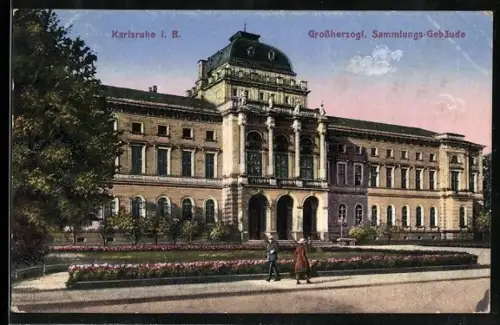 AK Karlsruhe, Grossherzogl. Sammlungs-Gebäuse