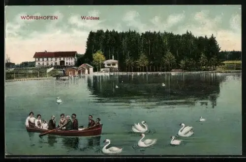 AK Wörishofen, Waldsee mit Boot