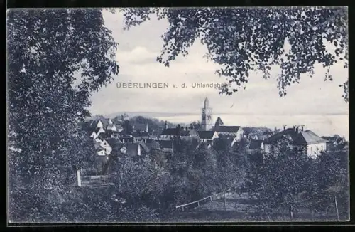 AK Überlingen / Bodensee, Ortsansicht von der Uhlandshöhe
