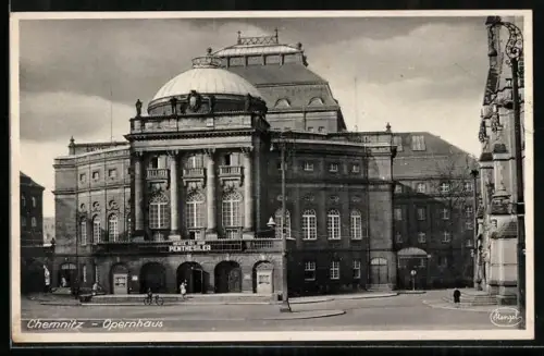 AK Chemnitz, Strassenpartie mit Opernhaus