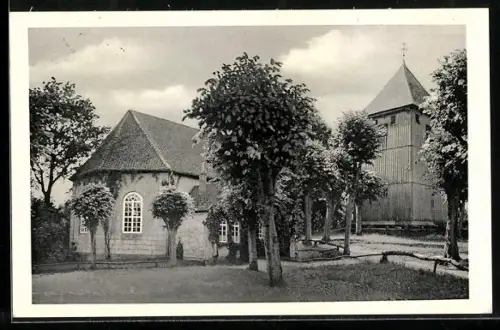 AK Dorfmark, Ortspartie mit Kirche