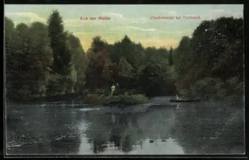 AK Dorfmark / Lüneburger Heide, Uferpartie im Charlottental