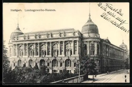 AK Stuttgart, Blick auf Landesgewerbemuseum