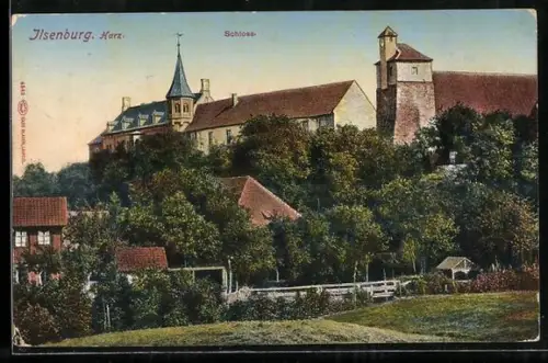 AK Ilsenburg /Harz, Partie am Schloss