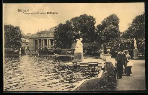 AK Stuttgart, Anlagensee mit neuem Hoftheater