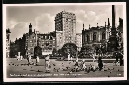 AK Leipzig, Augustusplatz - Blick nach dem Europahaus