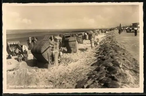 AK Cuxhaven, Am Strand, Strandkörbe