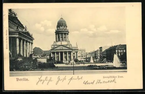 AK Berlin, Französischer Dom, Gendarmenmarkt