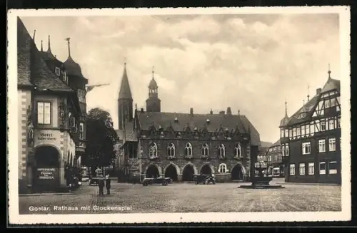 AK Goslar, Rathaus mit Glockenspiel