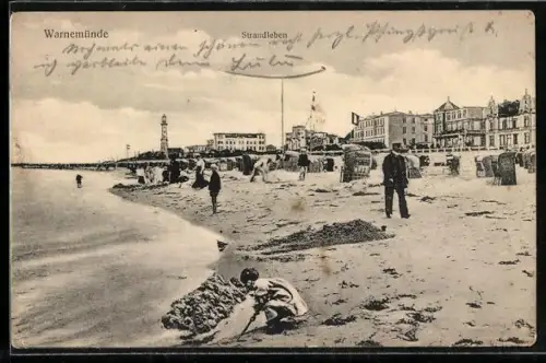 AK Warnemünde, Strandleben