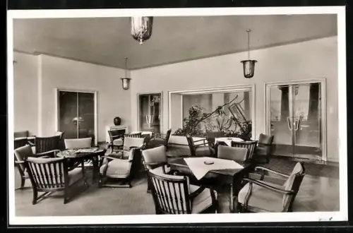 AK Festenburg /Oberharz, Erholungsheim der Deutschen Bundesbahn, Aufenthaltsraum