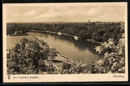 AK Bernburg, Blick auf die Saale vom Schloss