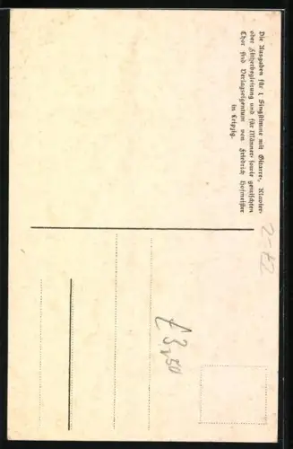 Lied-AK Anton Günther Nr. 24: Grüss dich Gott mei Arzgebirch, grüne Hügellandschaft