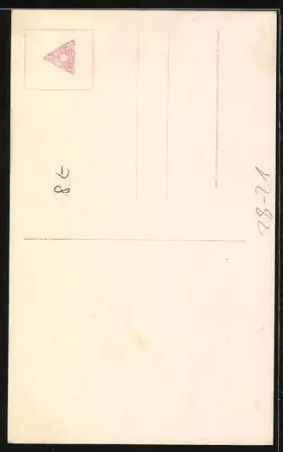 AK Rotkäppchen mit Korb begegnet dem bösen Wolf