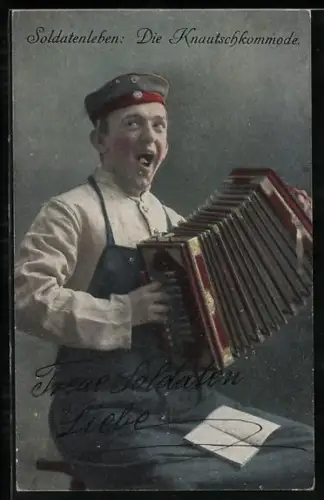 AK Fröhlicher Soldat spielt Akkordeon