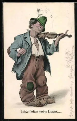 AK Landstreicher spielt auf seiner Violine