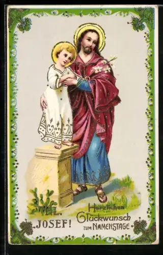 AK Der Heilige Josef nebst Christkind